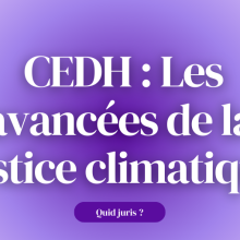 « Quid Juris ? » – CEDH : Les avancées de la justice climatique